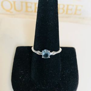 Bomb Party .925 Silver Smoky Blue Topaz Ring